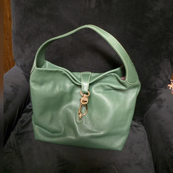NEW WITHOUT TAGS Dooney & Bourke Green Leather Hobo Bag - Picture 2 of 8